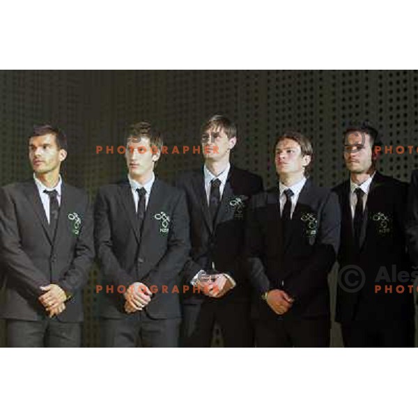 Radosavljevic, Birsa,Novakovic, Komac, Ljubijankic at Official presentation of Slovenia National Football team for World Cup 2010 South Africa on May 21st 2010 in Congress Centre Brdo, Slovenia 