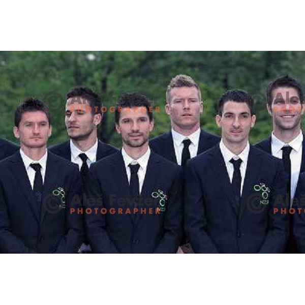 Kirm, Ljubijankic, Stevanovic, Mavric, Ilic, Cesar during Official presentation of Slovenia National Football team for World Cup 2010 South Africa on May 21st 2010 in Congress Centre Brdo, Slovenia 