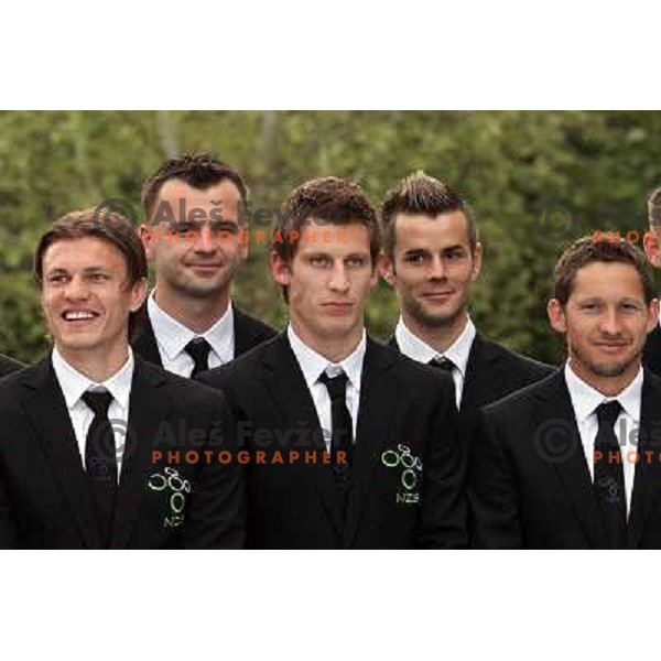 Dedic, Filekovic, Birsa, Dzinic, Komac at Official presentation of Slovenia National Football team for World Cup 2010 South Africa on May 21st 2010 in Congress Centre Brdo, Slovenia 