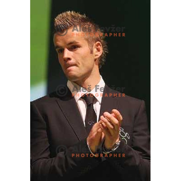 Dzinic at Official presentation of Slovenia National Football team for World Cup 2010 South Africa on May 21st 2010 in Congress Centre Brdo, Slovenia 