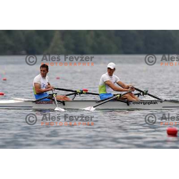 Malesic and Cvet rowing during Rowing World Cup, Bled, Slovenia 28.5.2010 
