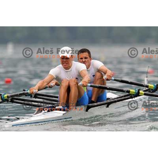 Malesic and Cvet rowing during Rowing World Cup, Bled, Slovenia 28.5.2010 