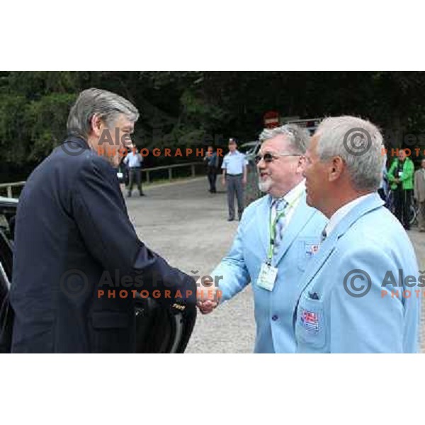 Dr.Danilo Turk, Janez Fajfar and Janez Bencina during Rowing World Cup, Bled, Slovenia 29.5.2010 