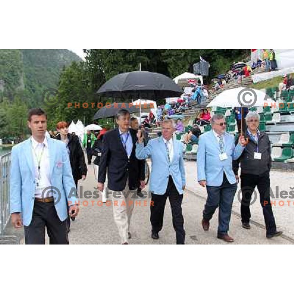 Tim Farcnik, Dr.Danilo Turk ,Janez Bencina , Janez Fajfar during Rowing World Cup, Bled, Slovenia 29.5.2010 