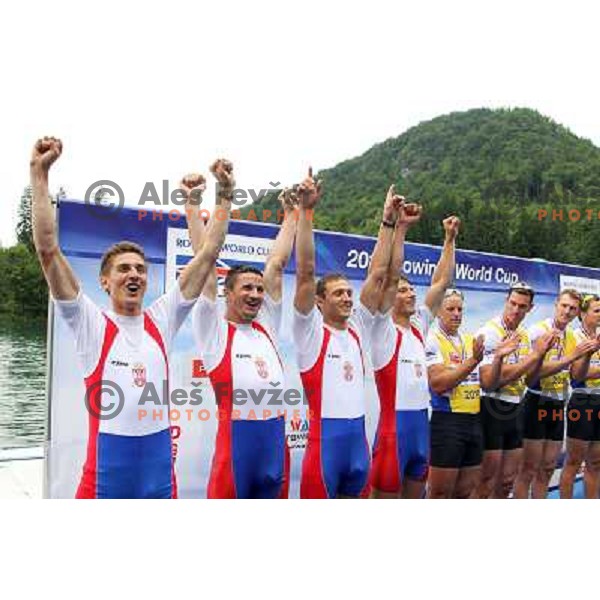  Serbia four during rowing world cup, lake Bled, Slovenia 30.5.2010 