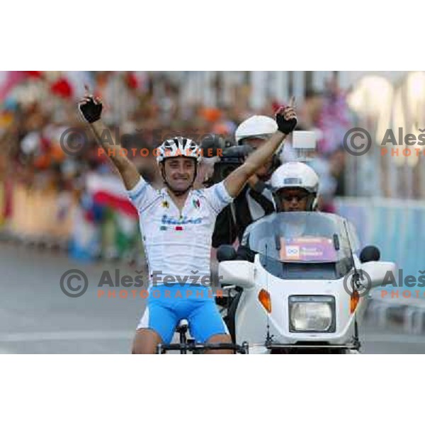 Paolo Bettini (ITA) during road race at Olympic games in Athens, held 13th of August 2004. He won the race and Olympic gold medal 