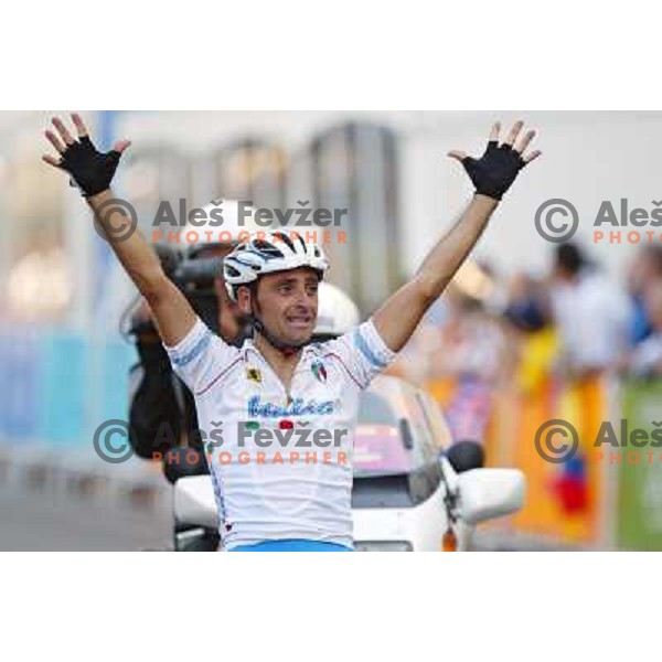 Paolo Bettini (ITA) during road race at Olympic games in Athens, held 13th of August 2004. He won the race and Olympic gold medal 