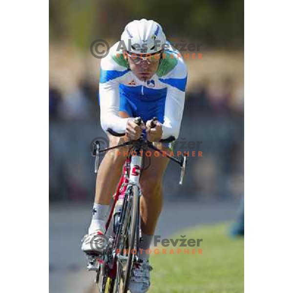 Gorazd Stangelj (SLO) during time trial race at Olympic games in Athens, held 18th of August 2004 