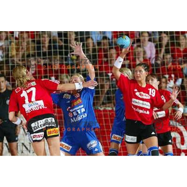 Deja Doler in action during handball match Krim Eta Malizia- Slagelse FH in Final of EHF Championsleague, played at Kodeljevo Hall, Ljubljana, Slovenia 22.5.2004. Slagelse FH won 36-32 and became a Champion 