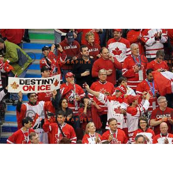 Canada fans during ice hockey match Canada-USA in the final of Olympic tournament 28.2.2010, Vancouver 2010 Winter Olympic Games, Canada 