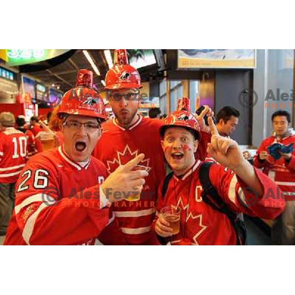 Canada fans during ice hockey match Canada-USA in the final of Olympic tournament 28.2.2010, Vancouver 2010 Winter Olympic Games, Canada 