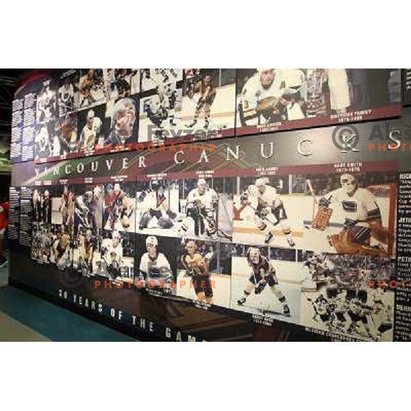 Vancouver Canucks Wall of fame during Olympic tournament 28.2.2010, Vancouver 2010 Winter Olympic Games, Canada 