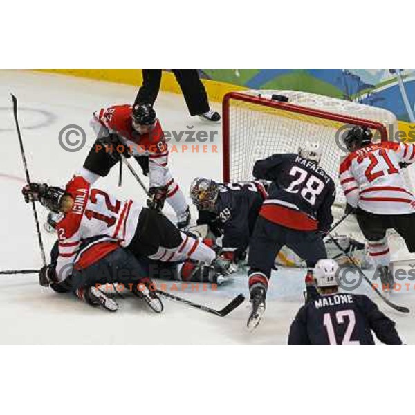 Jerome Iginla, Staal in action during ice hockey match Canada-USA in the final of Olympic tournament 28.2.2010, Vancouver 2010 Winter Olympic Games, Canada 