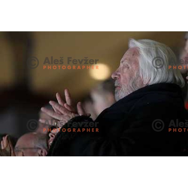 Donald Sutherland watching action during ice hockey match Canada-USA in the final of Olympic tournament 28.2.2010, Vancouver 2010 Winter Olympic Games, Canada 