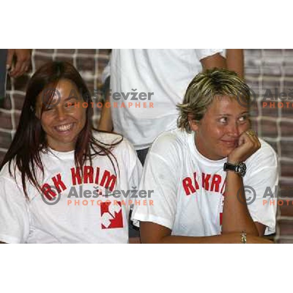 Team of Krim Mercator at official presentation before 2006/2007 handball season in Ljubljana, Slovenia on August 1, 2006