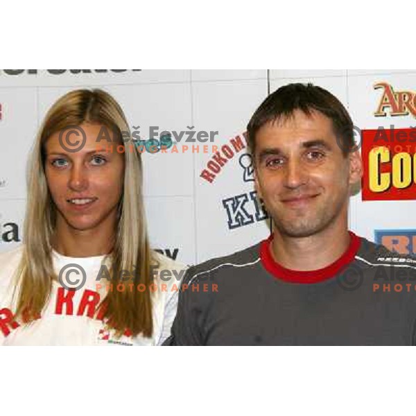 Team of Krim Mercator at official presentation before 2006/2007 handball season in Ljubljana, Slovenia on August 1, 2006