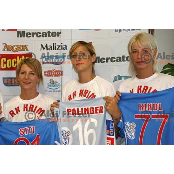 Team of Krim Mercator at official presentation before 2006/2007 handball season in Ljubljana, Slovenia on August 1, 2006