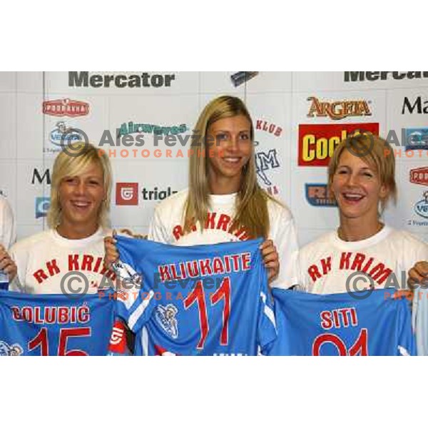 Team of Krim Mercator at official presentation before 2006/2007 handball season in Ljubljana, Slovenia on August 1, 2006