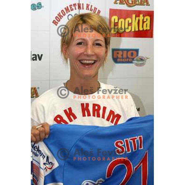 Team of Krim Mercator at official presentation before 2006/2007 handball season in Ljubljana, Slovenia on August 1, 2006