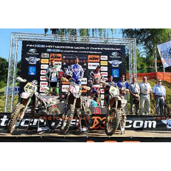 Winners at podium after MX3 Motocross World Championship 2010 race, Orehova vas, 11.7.2010 