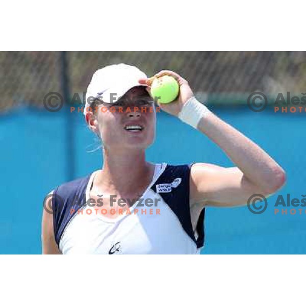 Elena Bovina of Russia in action during first round of Qualifying singles at WTA Banka Koper Slovenia Open tennis tournament, played in SRC Marina, Portoroz, Slovenia on July 17 2010 