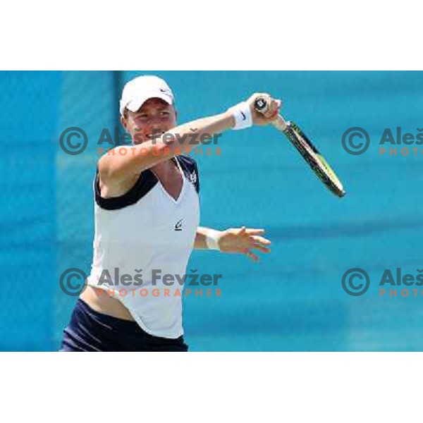 Elena Bovina of Russia in action during first round of Qualifying singles at WTA Banka Koper Slovenia Open tennis tournament, played in SRC Marina, Portoroz, Slovenia on July 17 2010 