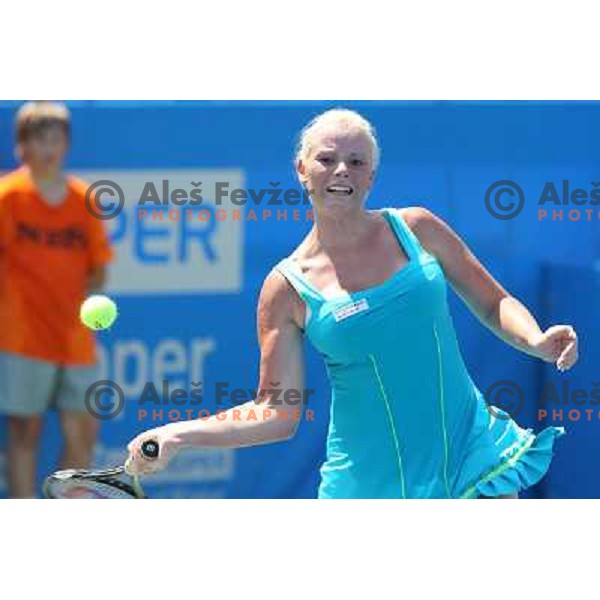 Tadeja Majeric of Slovenia in action during first round of Qualifying singles at WTA Banka Koper Slovenia Open tennis tournament, played in SRC Marina, Portoroz, Slovenia on July 17 2010 