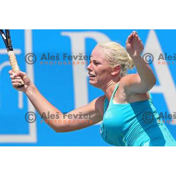 Tadeja Majeric of Slovenia in action during first round of Qualifying singles at WTA Banka Koper Slovenia Open tennis tournament, played in SRC Marina, Portoroz, Slovenia on July 17 2010 