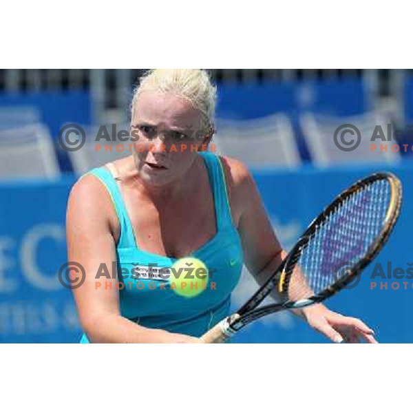 Tadeja Majeric of Slovenia in action during first round of Qualifying singles at WTA Banka Koper Slovenia Open tennis tournament, played in SRC Marina, Portoroz, Slovenia on July 17 2010 