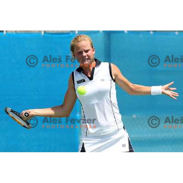 Mai Kristin Grage of Denmark in action during first round of Qualifying singles at WTA Banka Koper Slovenia Open tennis tournament, played in SRC Marina, Portoroz, Slovenia on July 17 2010 