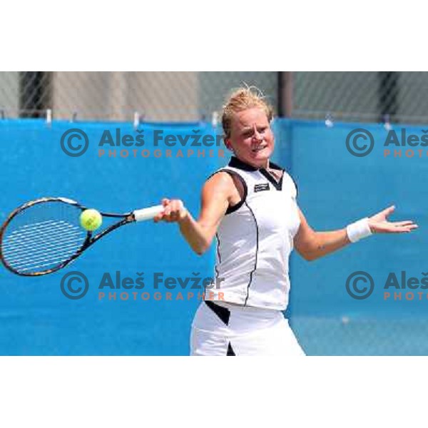 Mai Kristin Grage of Denmark in action during first round of Qualifying singles at WTA Banka Koper Slovenia Open tennis tournament, played in SRC Marina, Portoroz, Slovenia on July 17 2010 