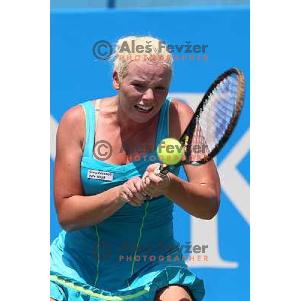 Tadeja Majeric of Slovenia in action during first round of Qualifying singles at WTA Banka Koper Slovenia Open tennis tournament, played in SRC Marina, Portoroz, Slovenia on July 17 2010 