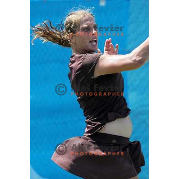 Keren Shlomo of Israel in action during first round of Qualifying singles at WTA Banka Koper Slovenia Open tennis tournament, played in SRC Marina, Portoroz, Slovenia on July 17 2010 
