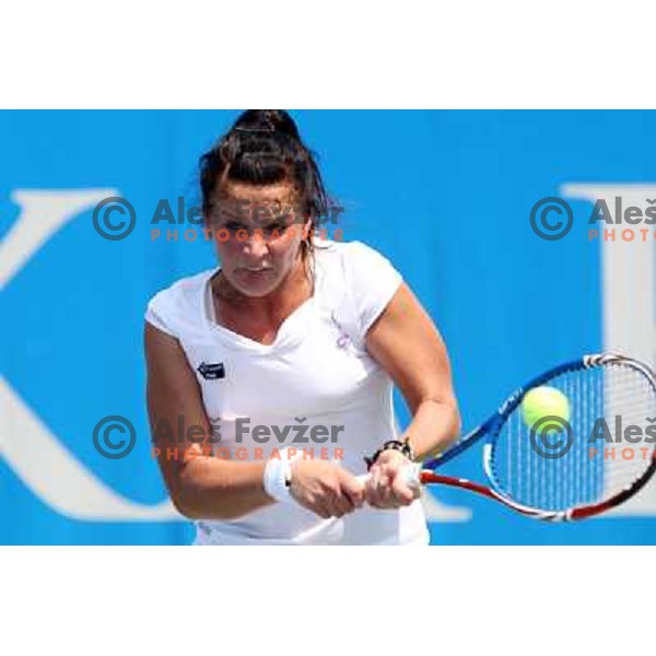 Nastja Kolar of Slovenia in action during first round of Qualifying singles at WTA Banka Koper Slovenia Open tennis tournament, played in SRC Marina, Portoroz, Slovenia on July 17 2010 