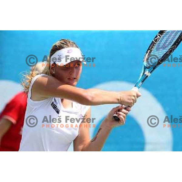 Kristyna Pliskova of Czech Republic in action during first round of Qualifying singles at WTA Banka Koper Slovenia Open tennis tournament, played in SRC Marina, Portoroz, Slovenia on July 17 2010 