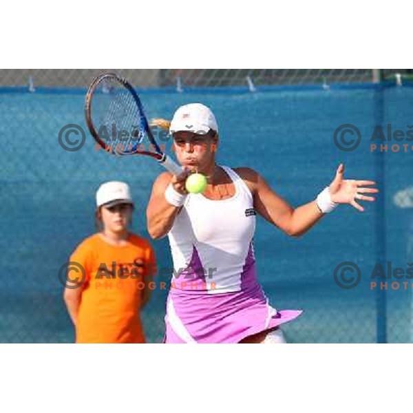 Anna Tatishvili of Georgia in action during second round of Qualifying singles at WTA Banka Koper Slovenia Open tennis tournament, played in SRC Marina, Portoroz, Slovenia on July 18, 2010 