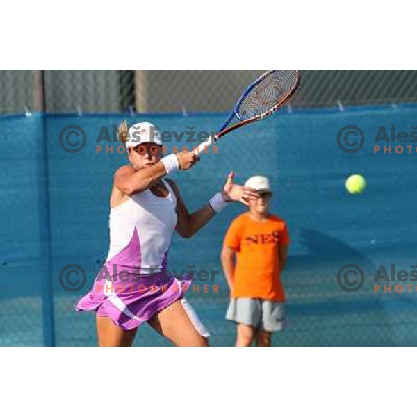 Anna Tatishvili of Georgia in action during second round of Qualifying singles at WTA Banka Koper Slovenia Open tennis tournament, played in SRC Marina, Portoroz, Slovenia on July 18, 2010 