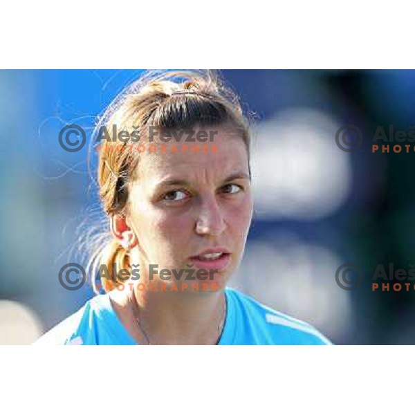 Ana Vrljic of Croatia in action during second round of Qualifying singles at WTA Banka Koper Slovenia Open tennis tournament, played in SRC Marina, Portoroz, Slovenia on July 18, 2010 