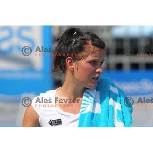 Nastja Kolar of Slovenia in action during first round of Qualifying singles at WTA Banka Koper Slovenia Open tennis tournament, played in SRC Marina, Portoroz, Slovenia on July 17 2010 