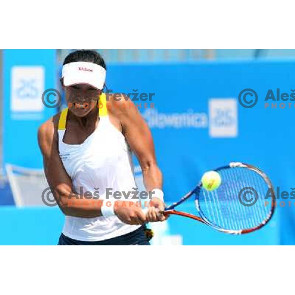 Anne Keothavong of England in action during first round of Qualifying singles at WTA Banka Koper Slovenia Open tennis tournament, played in SRC Marina, Portoroz, Slovenia on July 17 2010 