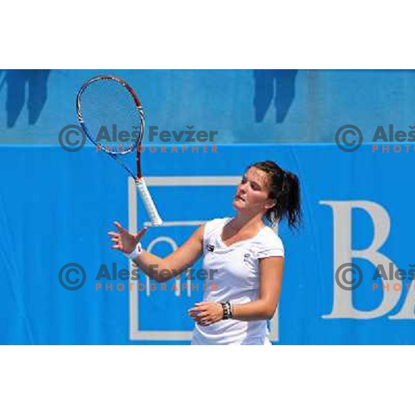 Nastja Kolar of Slovenia in action during first round of Qualifying singles at WTA Banka Koper Slovenia Open tennis tournament, played in SRC Marina, Portoroz, Slovenia on July 17 2010 