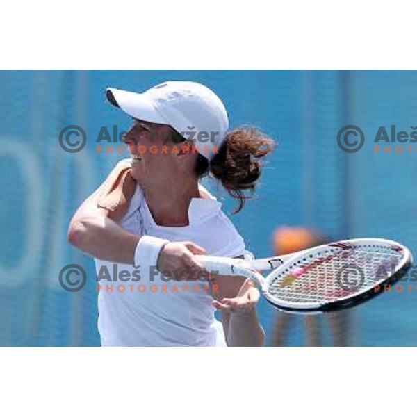 Agnes Szatmari of Romunia in action during first round of Qualifying singles at WTA Banka Koper Slovenia Open tennis tournament, played in SRC Marina, Portoroz, Slovenia on July 17 2010 
