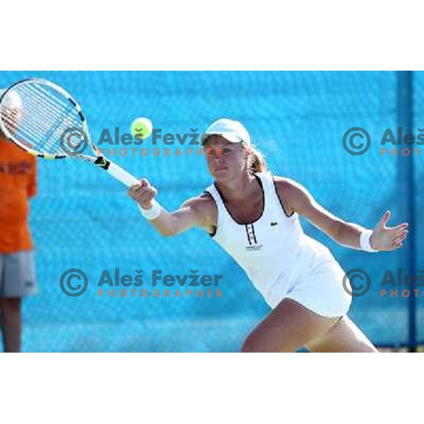 Vera Dushevina of Russia in action during first round of WTA Banka Koper Slovenia Open tennis tournament, played in SRC Marina, Portoroz, Slovenia on July 19, 2010 