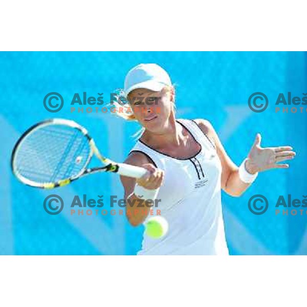 Vera Dushevina of Russia in action during first round of WTA Banka Koper Slovenia Open tennis tournament, played in SRC Marina, Portoroz, Slovenia on July 19, 2010 