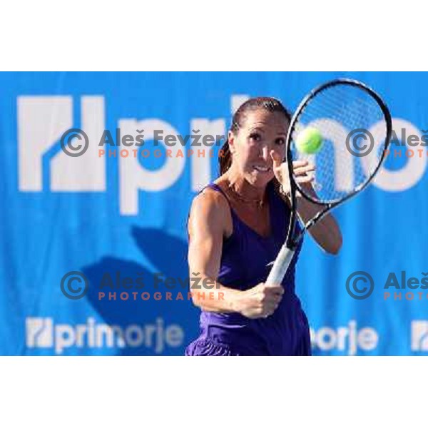 Jelena Jankovic of Serbia in action during first round of WTA Banka Koper Slovenia Open tennis tournament, played in SRC Marina, Portoroz, Slovenia on July 19, 2010 