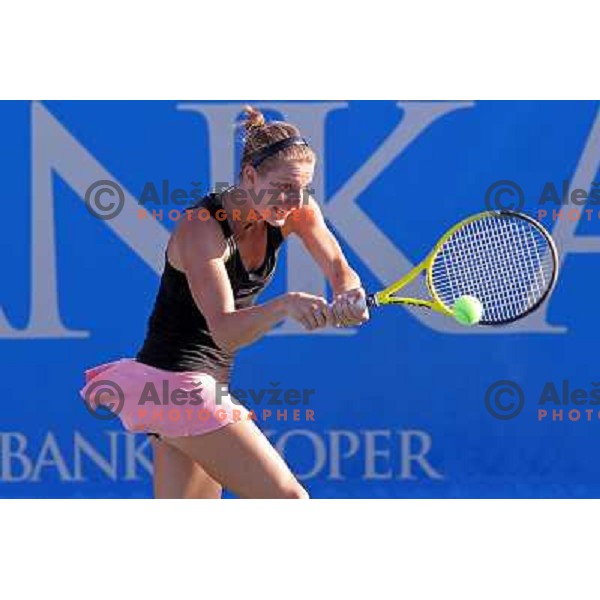 Sesil Karatantcheva of Khazakhstan in action during first round of WTA Banka Koper Slovenia Open tennis tournament, played in SRC Marina, Portoroz, Slovenia on July 19, 2010 