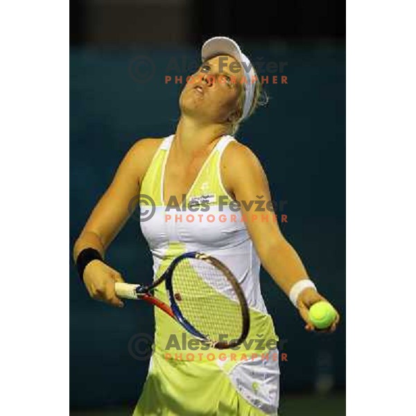 Andreja Klepac of Slovenia in action during first round of WTA Banka Koper Slovenia Open tennis tournament, played in SRC Marina, Portoroz, Slovenia on July 19, 2010 