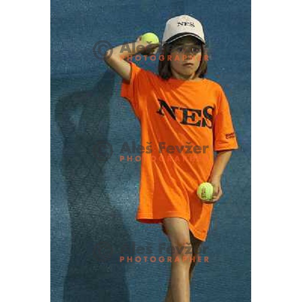 Ball boy in action during first round of WTA Banka Koper Slovenia Open tennis tournament, played in SRC Marina, Portoroz, Slovenia on July 19, 2010 