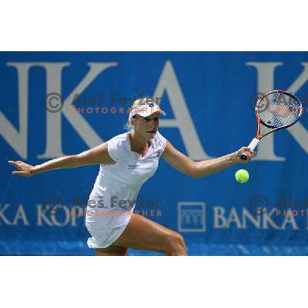 Ekaterina Makarova of Russia in action during first round of WTA Banka Koper Slovenia Open tennis tournament, played in SRC Marina, Portoroz, Slovenia on July 19, 2010 