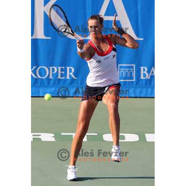 Polona Hercog of Slovenia in action during first round of WTA Banka Koper Slovenia Open tennis tournament, played in SRC Marina, Portoroz, Slovenia on July 20, 2010 